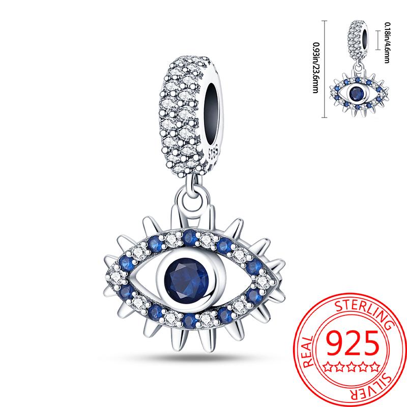 Mysterious Copper Love Evil Eyes Celtic Knot Palm Pendant Beads Safety Clip Fit Brand Bracelet Premium Gift Diy