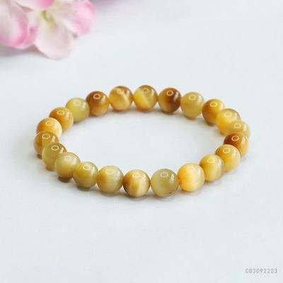 Pulsera de Piedra Ojo de Tigre Dorado Juan Yu - Diseño de Cristal (CB3092203)