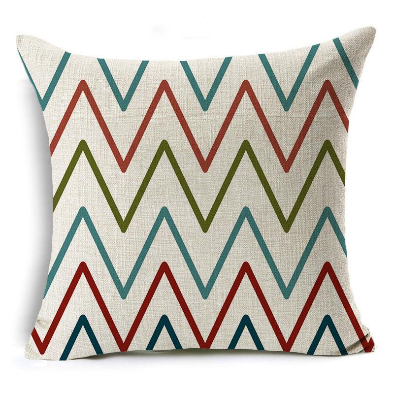 Geometric Cushion Cover Creative Simple Office Linen Pillow Case Modern Style Waist