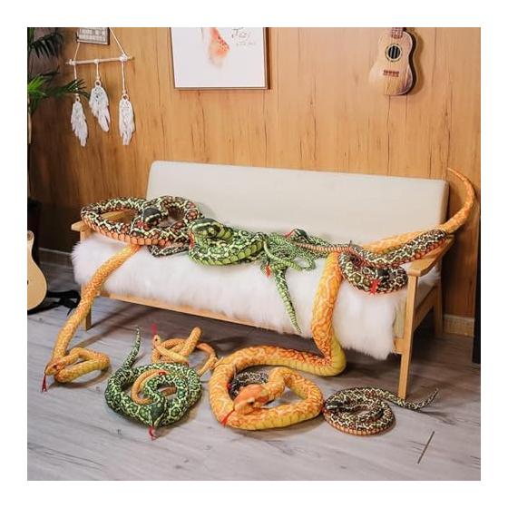 Giant Snake Plush Toy 100cm/160cm/200cm/300cm, Soft & Cuddly, Premium Simulation Animal, Home Decor, Unique Gift, Store Display, Perfect Present