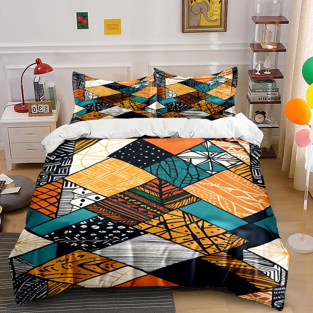 

Geometric shapes with leaves. Bedding sets Duvet cover sets Duvet covers Pillowcases(1 * Duvet Cover 2 * Pillowcases, without duvet insert) 135x200cm