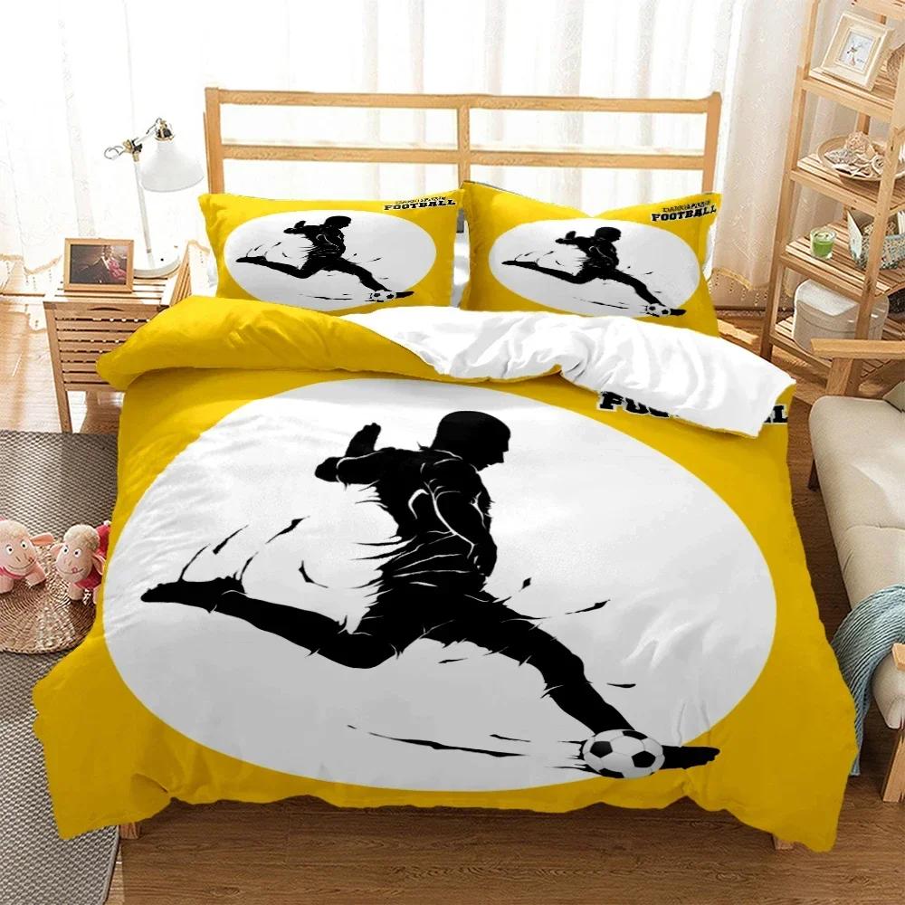 3D Print Football Soccer/ Football Comfortable Duvet Quilt Cover Pillowcase Bedding Set Children Bedroom Decoration Home Textile