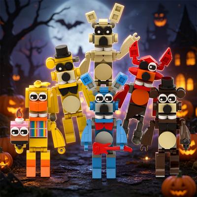 New Horror Game Serie F--anf Foxy Rabbit Bear Building Blocks set,Creative Assembled DIY Posable Joints Bricks for Fans  Gift