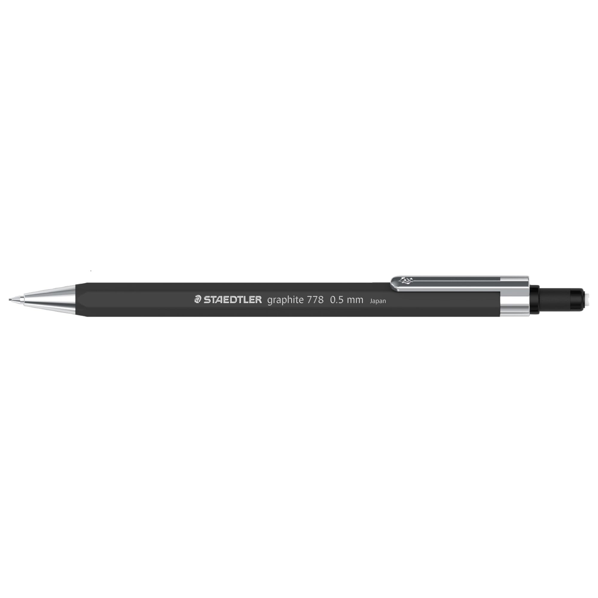 

Staedtler Механический шестигранный карандаш-ластик Graphite 778 с вращающимся ластиком, корпус, с амортизацией, (0.5mm) чёрный