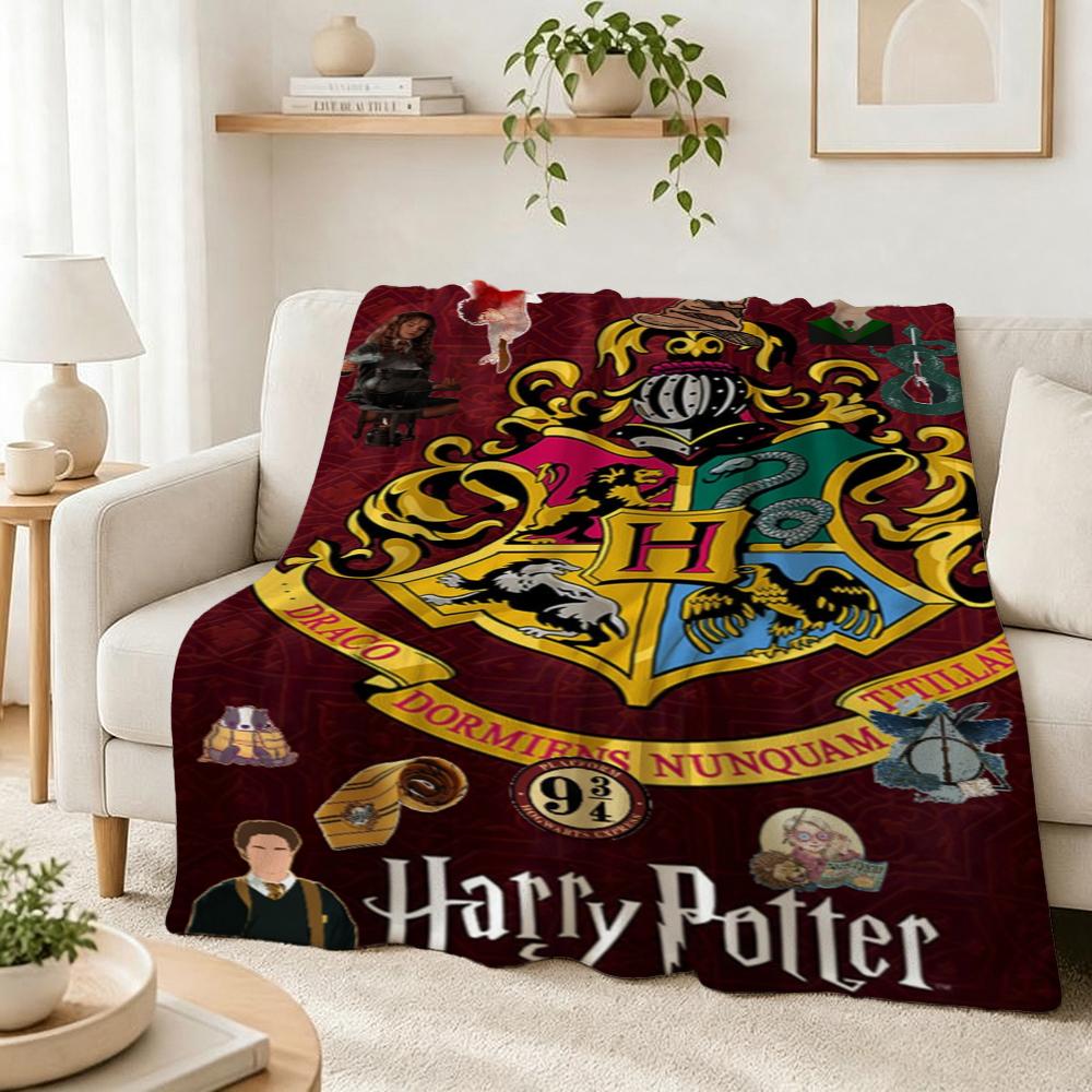 Hogwarts Four Houses Flannel Blanket Soft Warm Fleece Blanket For Living Room Air Conditioner Room Lightweight Home Decor Gift For Friends