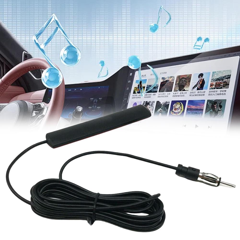 DC 5-12V Car Hidden Amplified Antenna 85-860Mhz AM/FM Radio Aerial Booster Stability Signal FM Amp for Car Truck Motorcycle Boat