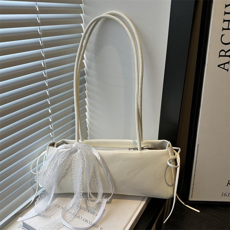 Borsa Baguette Monospalla Sottospalla da Donna di Grande Capacità con Design a Fiocco Casual e Semplice per il Pendolarismo