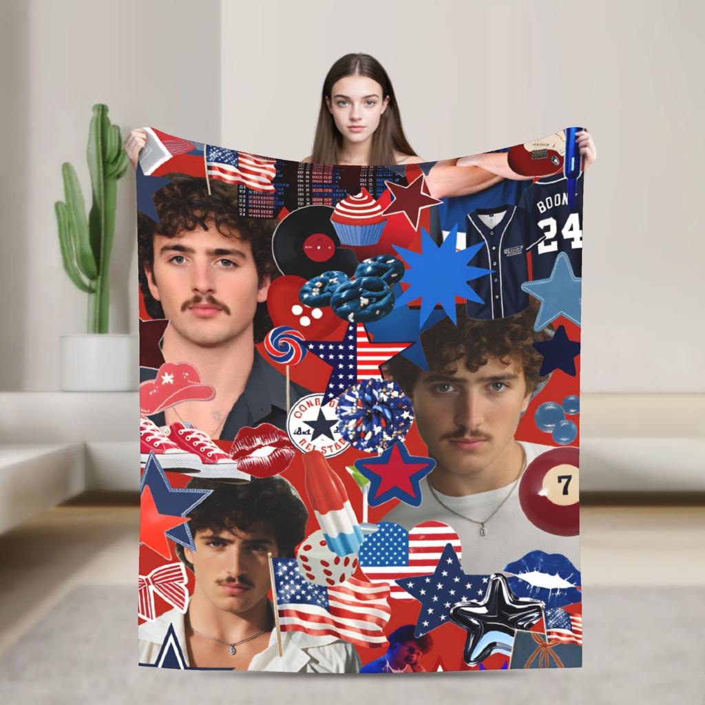 Warm Blanket Travel Benson Boone American Singer Throw Blanket Flannel Bedspread For Couch Chair Sofa Bed Trend Sofa Bed Cover