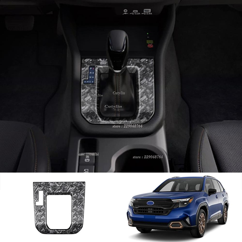 LHD RHD For Subaru Forester 2024 2025 ABS Black Center Console Gear Shift Panel Cover trim Gear Head Knob Front Water Cup holder