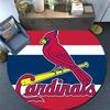 St.Louis Cardinals Round Area Rug,Carpet Rug for Living Room Bedroom Sofa Playroom Decor,Non-slip Floor Mat