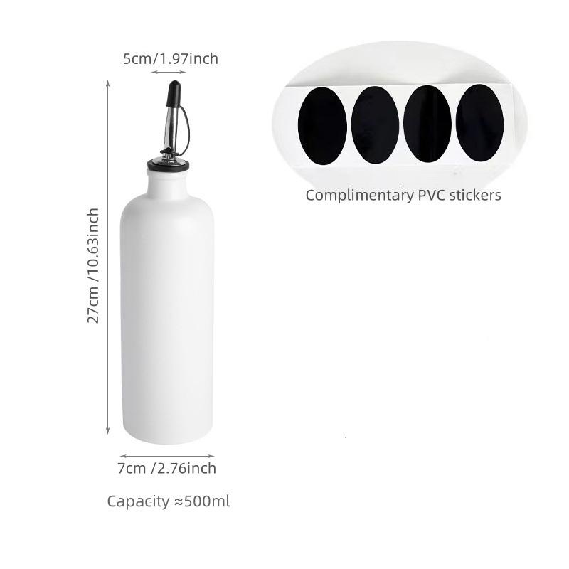 500ml Ceramic Olive Oil Dispenser Bottle, Oil Bottle, Kitchen Liquid Soy Sauce and Vinegar Dispenser, Household Seasoning Bottle