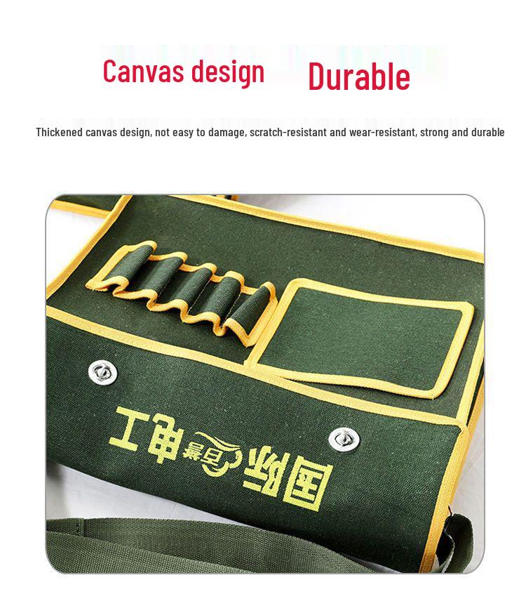 Durable Multi-Size Canvas Tool Bag for Electricians, Carpenters, and Tilers - Multi-Functional Storage Pouch