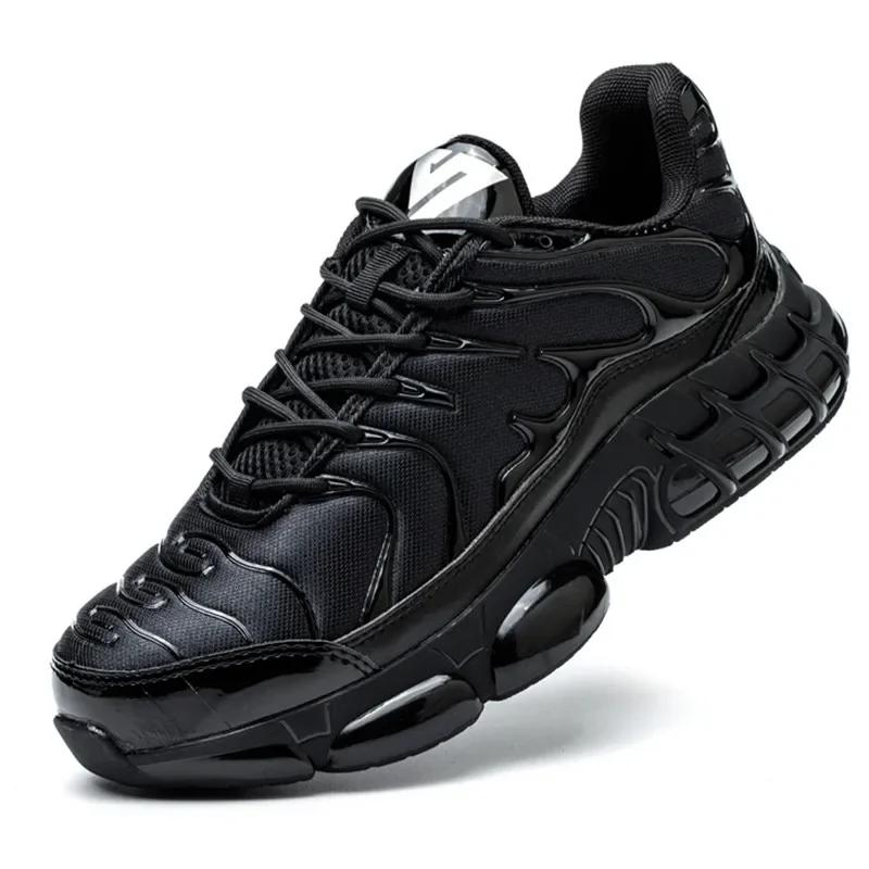 

Мужская спортивная защитная обувь на воздушной подушке, модные рабочие ботинки, небьющаяся, противопрокольная, неразрушимая обувь, легкая защитная обувь 45 чёрный