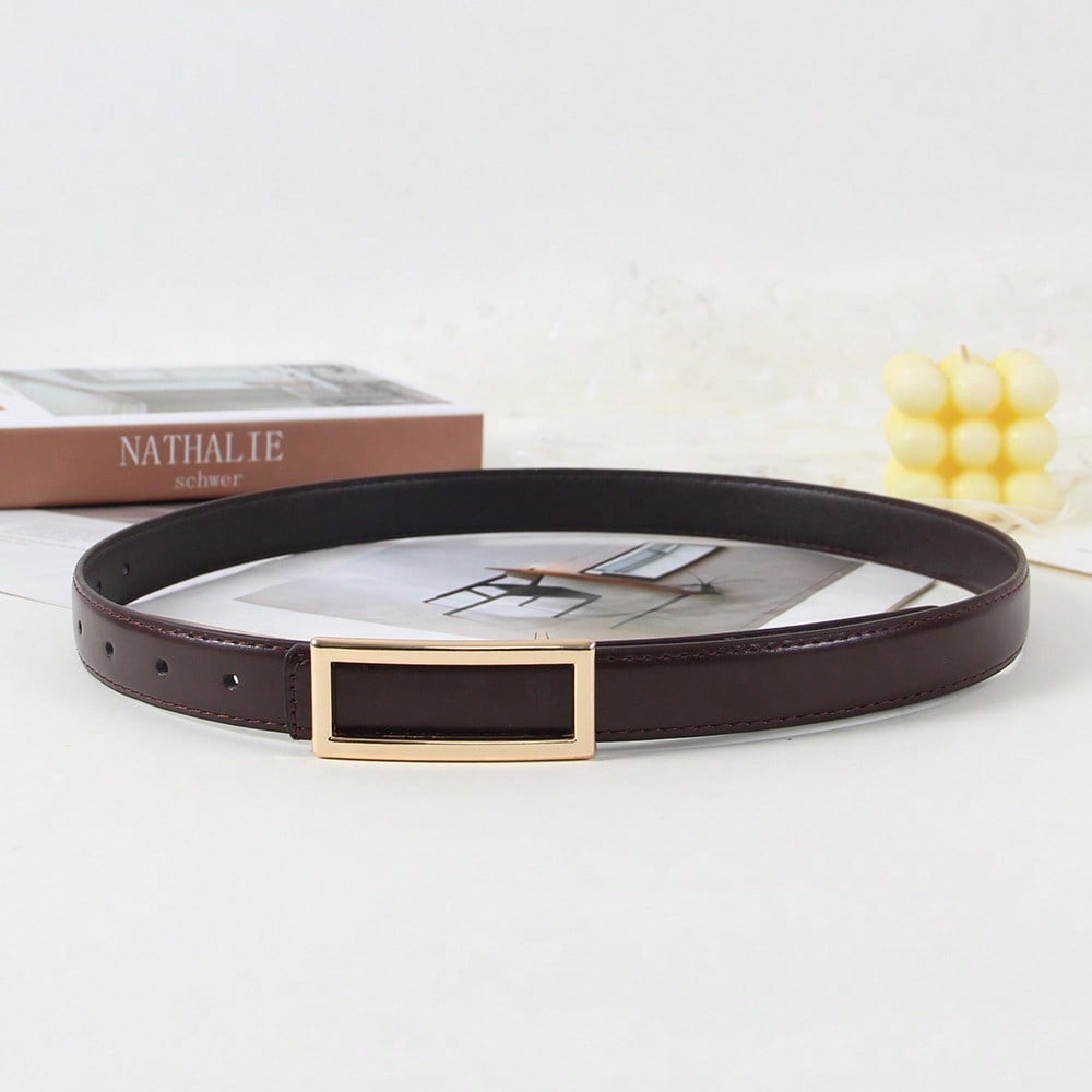 New Women's Belt Rectangle Buckle Fashion Versatile Casual Decoration Jeans Belt Women