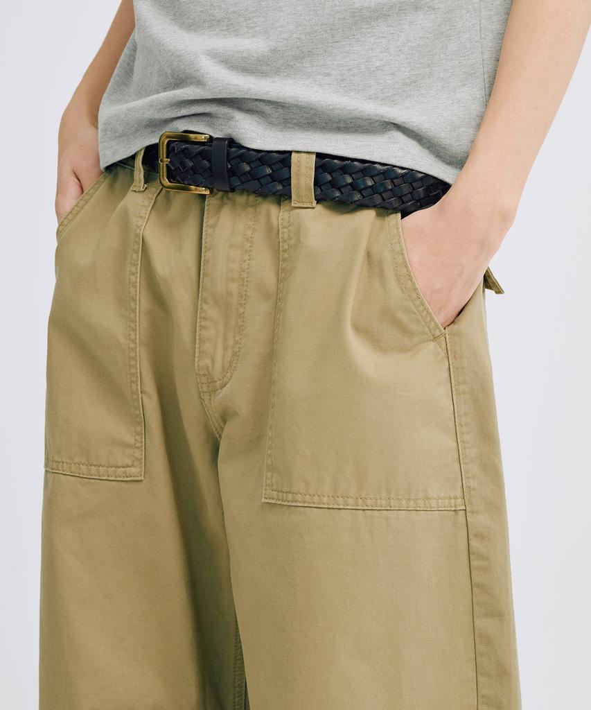 TAKEASY Fatigue Barrel Cotton Pants (Beige)