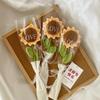 Handmade Knitted Sunflower Yarn Bouquet - Creative Artificial Flowers for Teacher's Day Gift