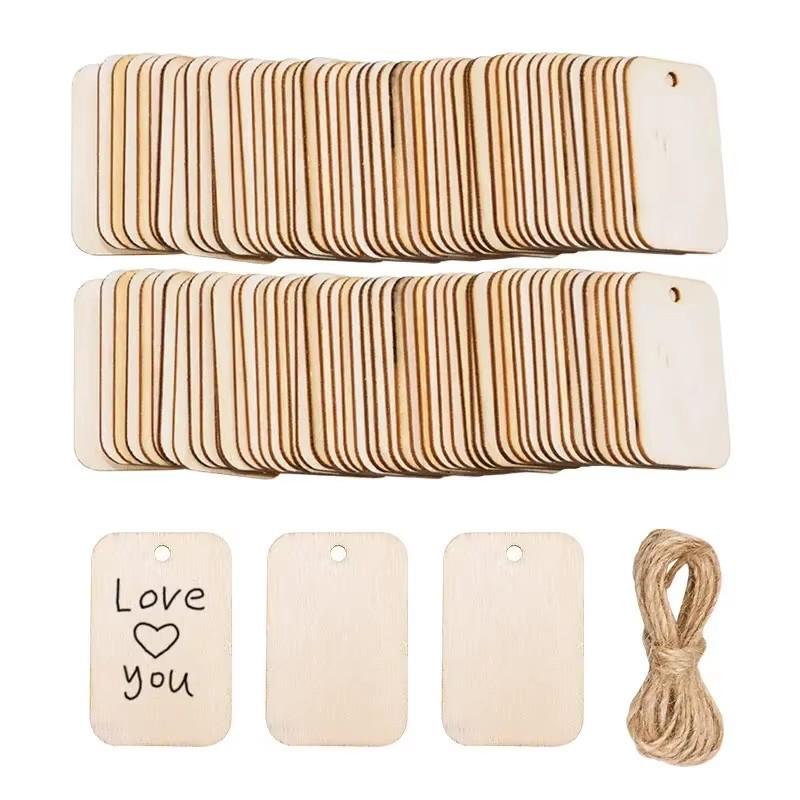 Natural Wood Slice Tags with Strings for DIY Party Decorations and Ornaments