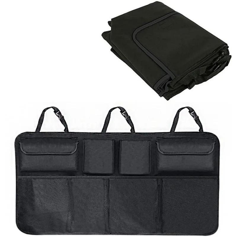 Multi Functional Car Trunk Storage Bag SUV Car Seat Back Hanging Bag Auto Storage Mesh Bag Car Interior Storage Accessories