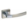 DH91 Door Handle, Carino, Basic Line, Square Plate, Polished Chrome, Brushed Nickel