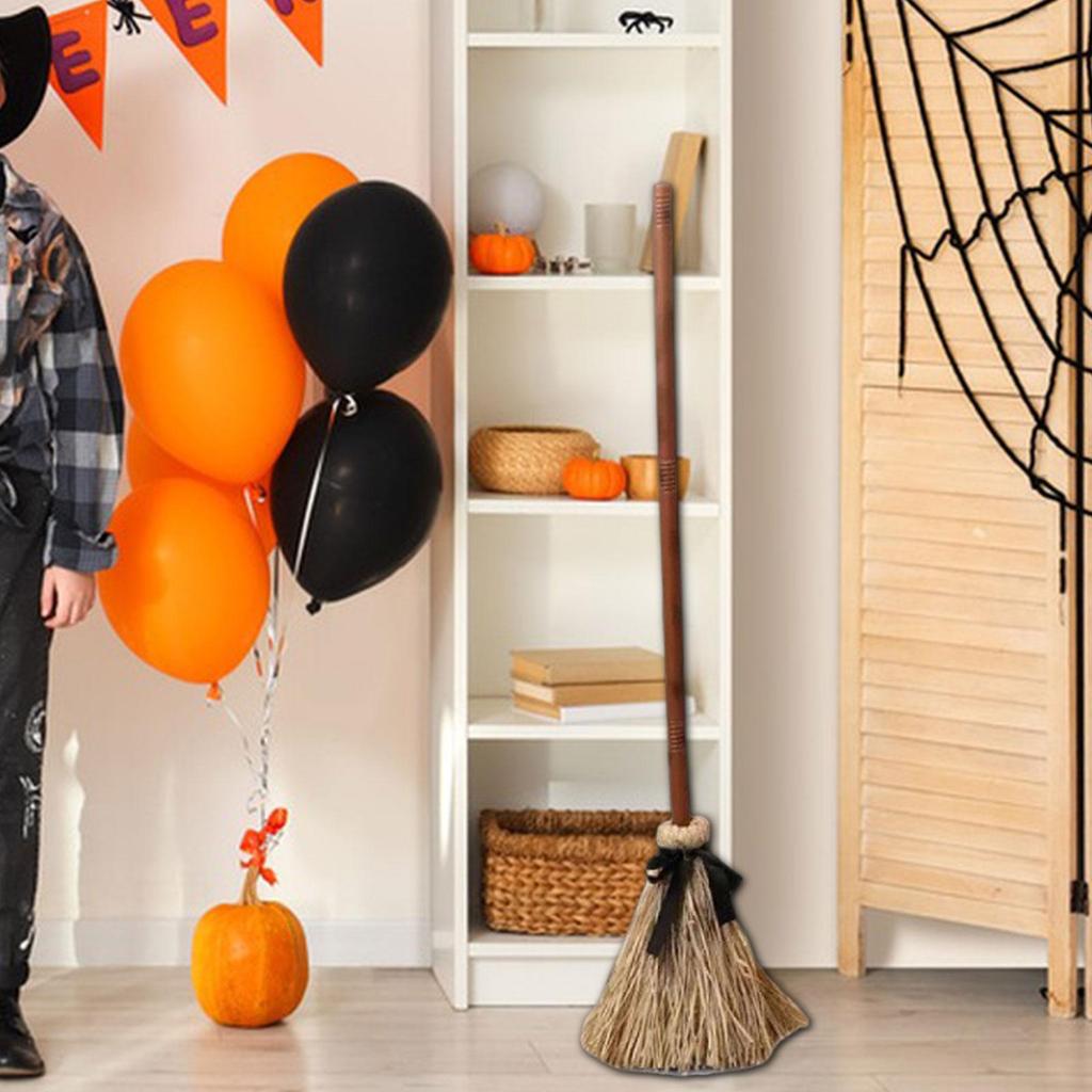 Halloween Witch Broom Cosplay Prop Broomstick Haunted Dancing for Party Porch Costume