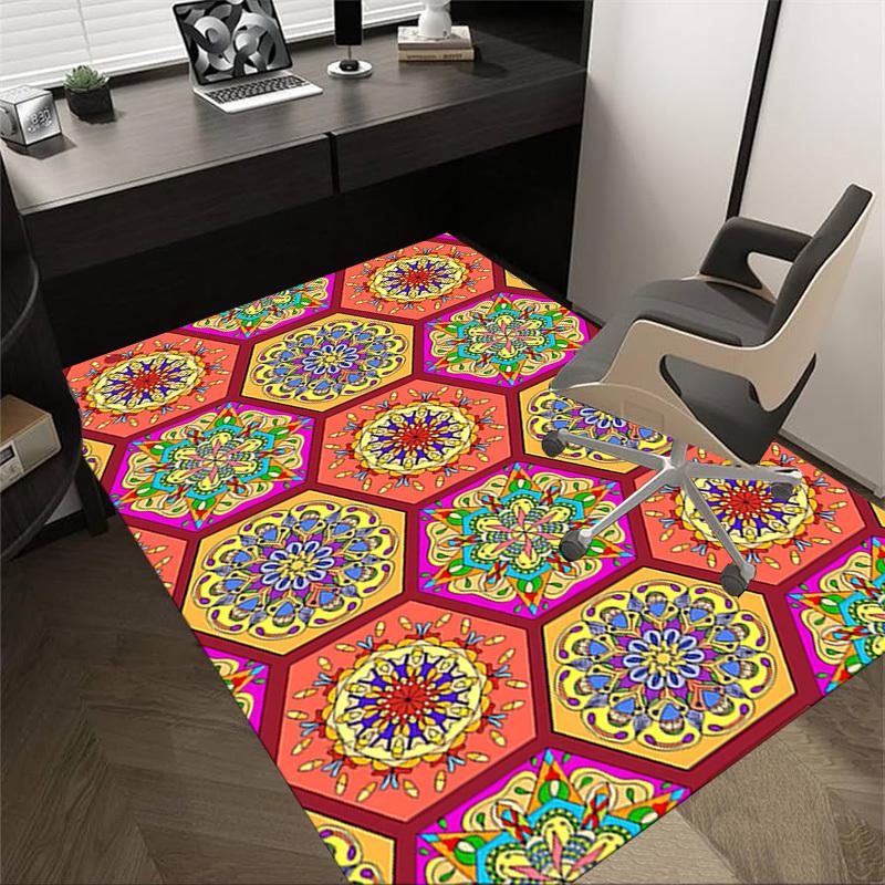1PC Mandala Patterns Extra Large Non Slip Floor Carpet, Office, Family, Bedroom, Studio Large Area Rug Indoor Rugs, Vibrant Colors
