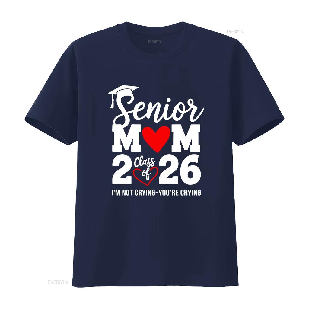 Senior Mom 2026 T Shirt Class Of Graduation Graduate s vintage Washed Unisex graphic Casual Slightly Top For Everyday Wear