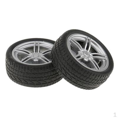 2 peças simulação roda de borracha pneu brinquedo modelo diy rc peças de reposição 40mm