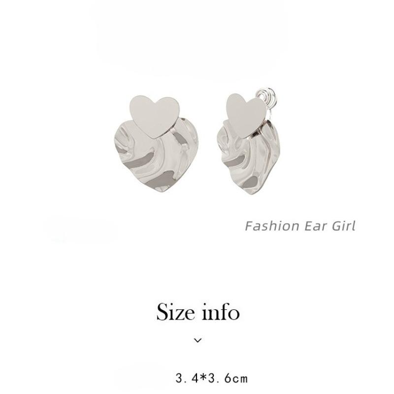 New Metal Heart-shaped Earrings Stylish Mosquito-repellent Holder Without Ear Holes Ear Clips