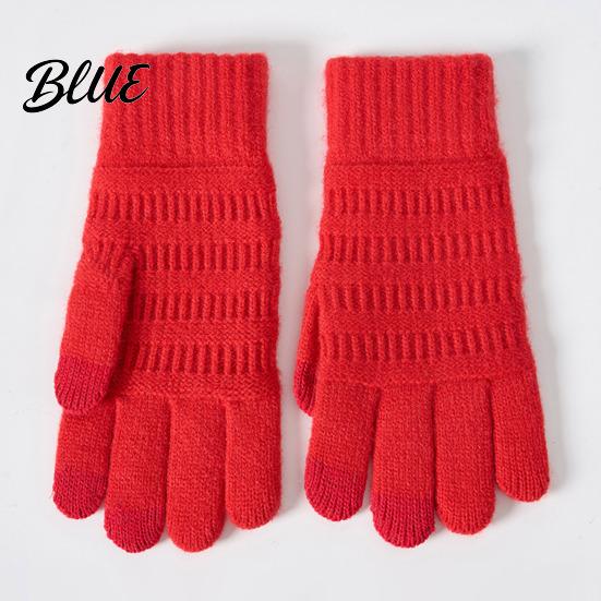 Touch Screen Knit Gloves for Cold Weather Knitted Touchscreen Men Women Winter Warm Thermal Gloves Thickened Soft Acrylic Cycling Plush Lining