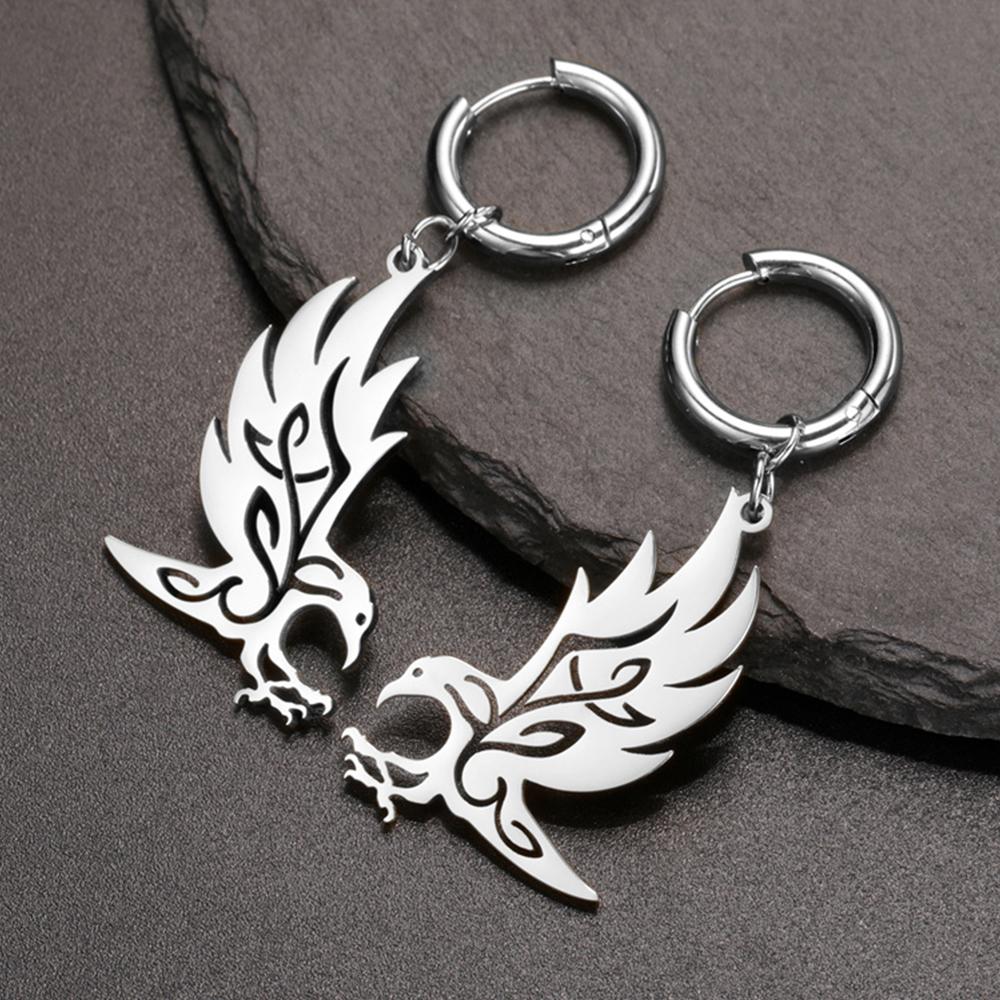Eagle Birds Earrings for Women Girl Stainless Steel Drop Earring Animal Bird Charms Hoop Earrings Punk Cool Jewelry Gifts