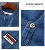 Grenzüberschreitendes Sommer Herren Übergröße Denim Stehkragenhemd