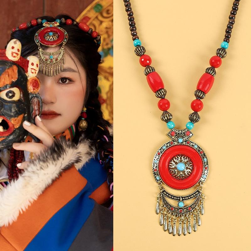 Xizang Retro Fringed Headdress, Forehead, Bohemian Collarbone Necklace, Pendant, Travel Photo Hair Jewelry, Women