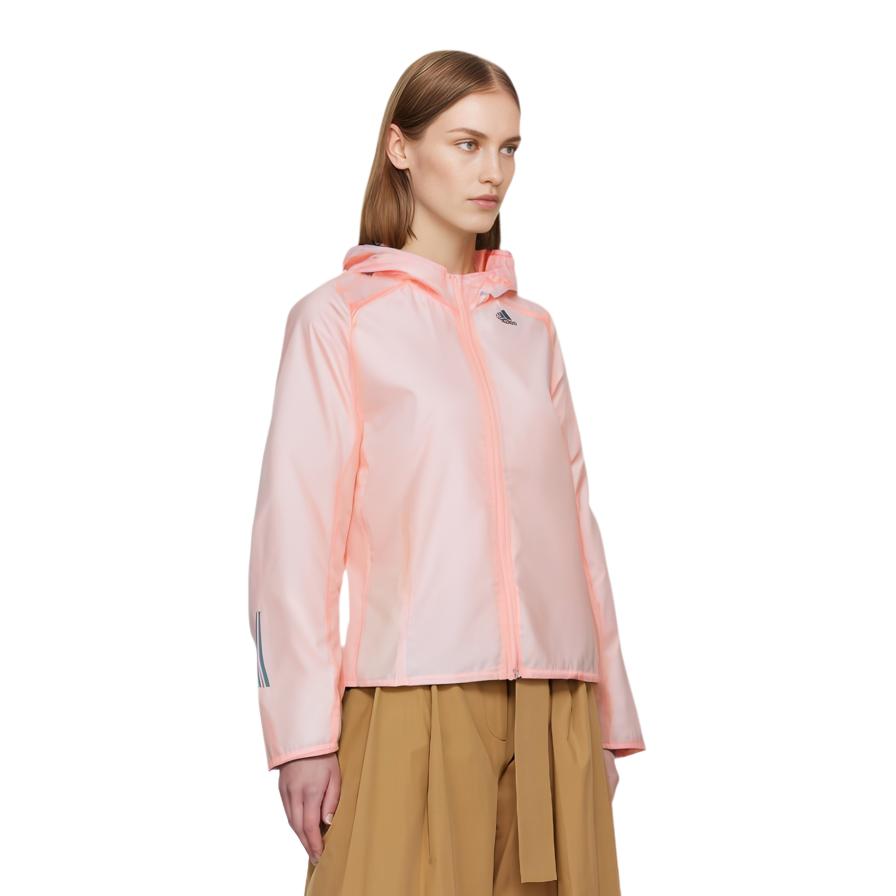 Adidas Logo Zip-Up Hoodie Women Jackets Pink DN8766