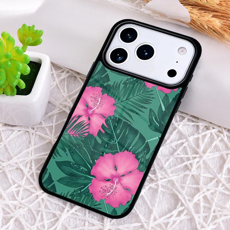 Butterflies Hibiscus Flowers Phone Case for iPhone 17 Air 16 15 11 12 14 13 Pro Max Shockproof Cover