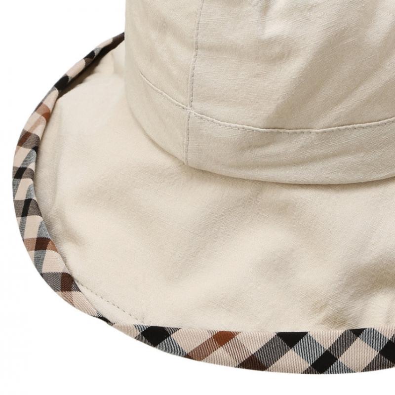 Daks Ivory Check Bicolor Cotton Linen Bucket Hat Dbhe3e123i2