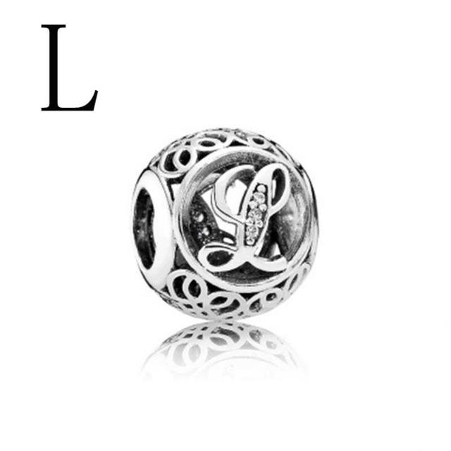 New Authentic Letter Shape A To Z Beads Charm Fit Original Fashion Bracelet Diy Accessories Jewelry For Women
