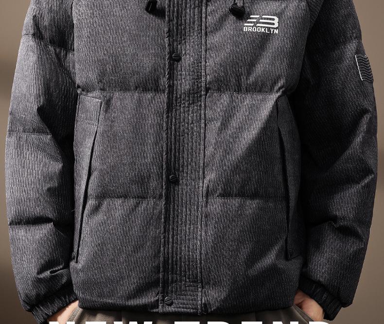 Men's High-End Hooded 90% Duck Down Jacket – Short, Thick, Warm, Trendy, Casual Winter Outerwear