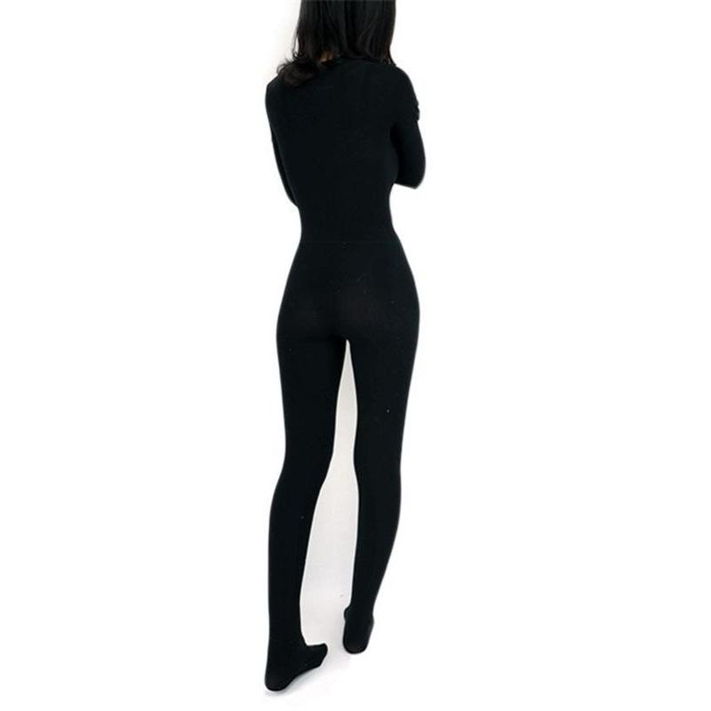 Unisex Übergröße Durchsichtiger Bodystocking mit Handschuhen und Strumpfhose für Crossdressing