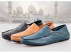 Plus Size Men's Cowhide Driving Moccasins - Casual Leather Shoes, British Style, Trendy Cross-Border Design.