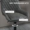 Bar Stool Kitchen Stool Designer Stool, Height-Adjustable, with Footrest, 51 cm x 59 cm x 117 cm, Dark Gray + Black