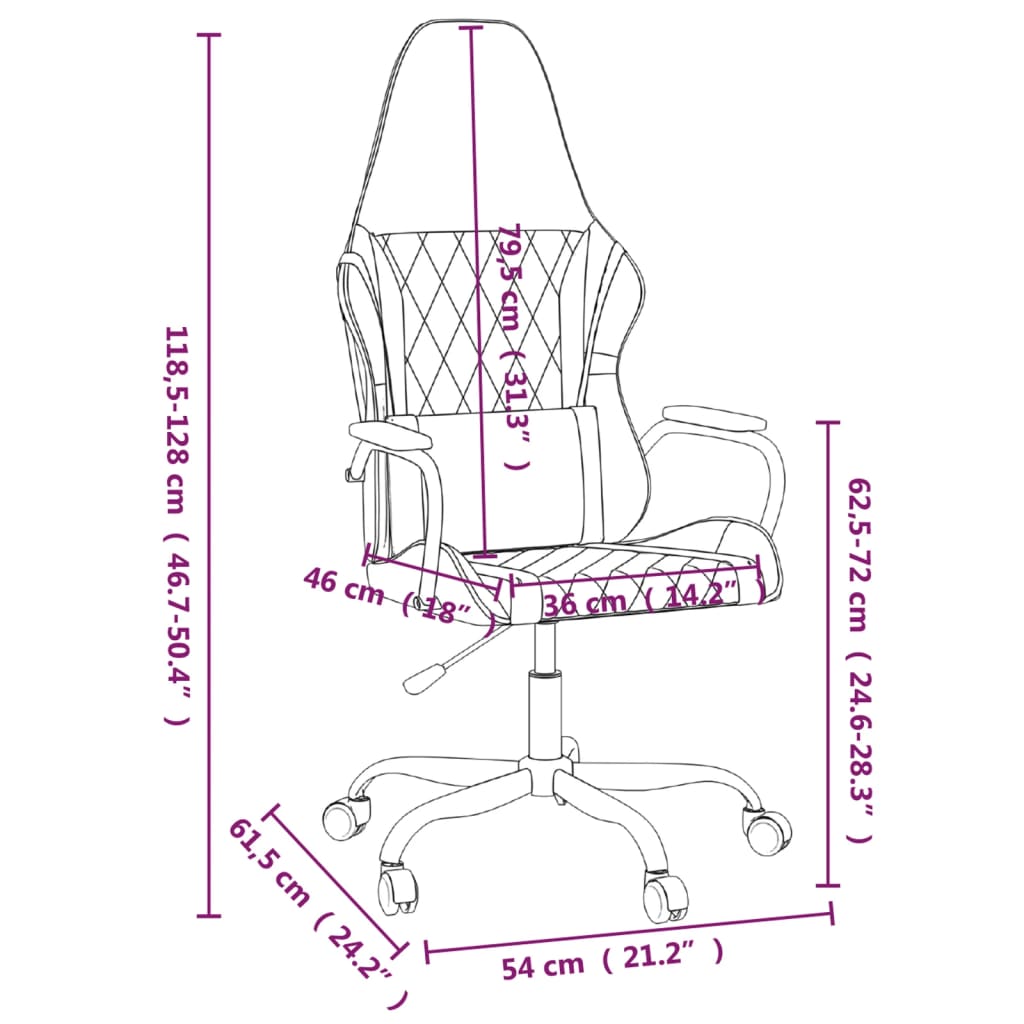 Gaming Chair with Massage Function Black PU Leather