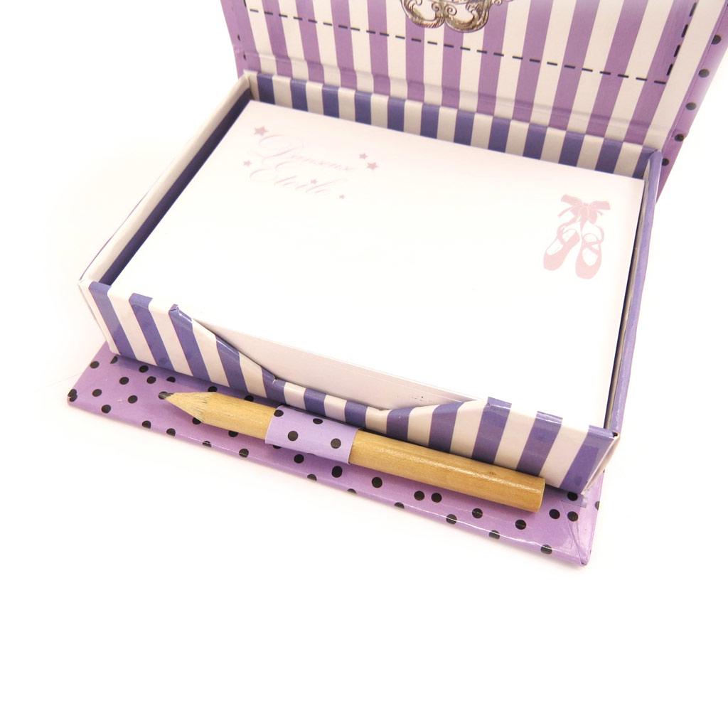 Les Trésors De Lily [L3986] - Bloc papier 'Ballerines' violet (+stylo)
