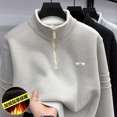 Men's Bestseller Velvet Zipper Sweater - Trendy Stand Collar Knitwear
