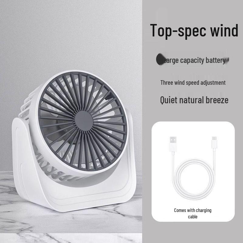 

Ultra-Quiet Mini USB Desk Fan for Dorms & Offices No Battery - One Speed - Plug Only