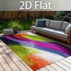 Room Area Rug Abstract Non Slip Psychedelic Swirl Washable Neon Pop Art Colorful Splatter Veranda Deck Ornament Carpet