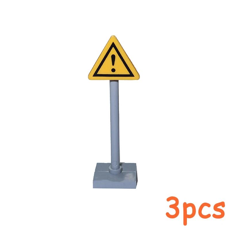 Non-Toxic Moc City Traffic Lights Road Signs Roadblock Signal Light Speed Limit Diy Building Block Scene Construction Minifigs Accessories