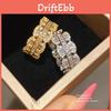 Geometric Zircon Ring For Women With Cubic Zirconia And Retro Palace Style