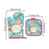 2pcs/set Christmas Baking Santa Claus Kitchen Mat Anti-Hot Pad Microwave Gloves Oven Mitts