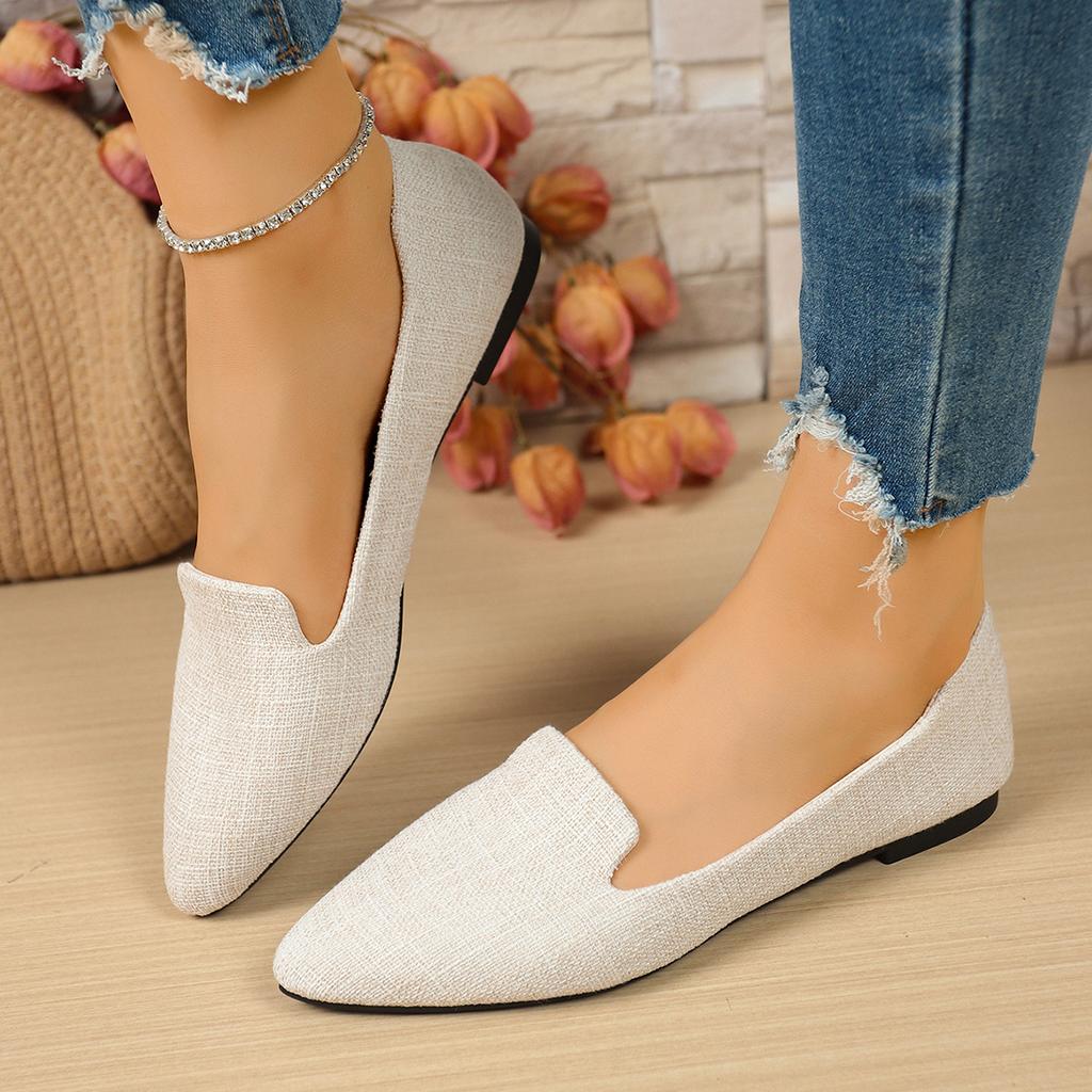 Large size single shoes 22 spring and autumn new casual flat pointed beanie shoes