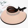 Women's  Summer Foldable Straw Hat Shining Female Big Brim Sun Hats Casual Outdoor Beach Cap Girl Uv Protected Cap Chapeau Femme
